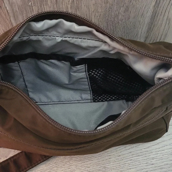 🛍Ameribag Brown Small Nylon Multi Pocket Travel‎ Shoulder Bag - Picture 8 of 12